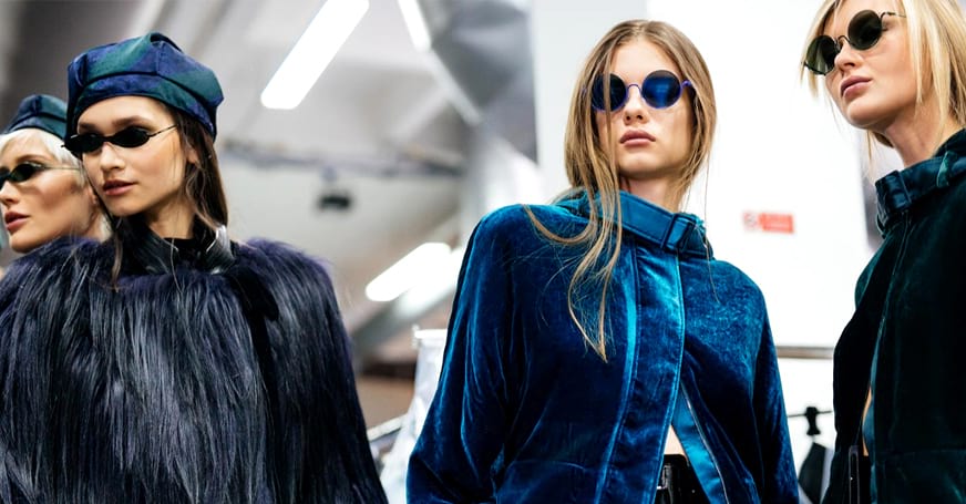 Giorgio Armani round sunglasses with blue lenses