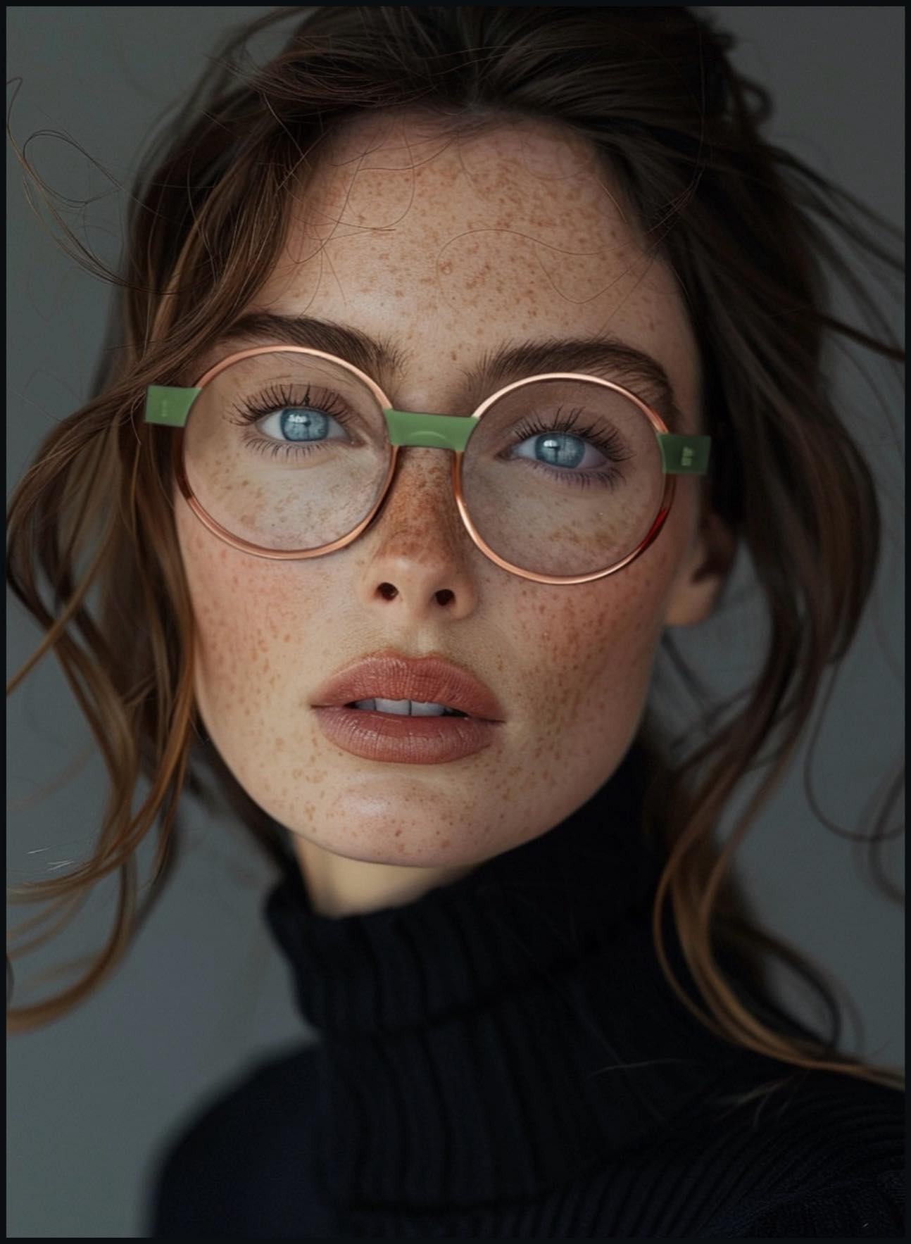 Woman in round glasses
