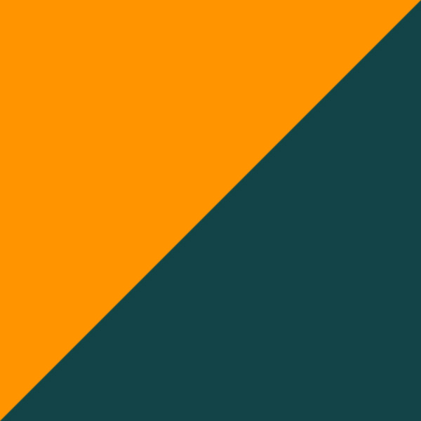 Orange Shiny/Blue Green Satin