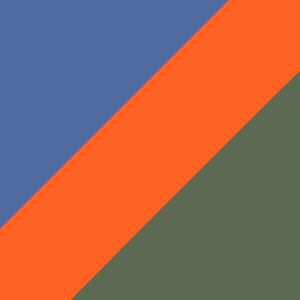 Transparent Blue on Rubber Orange / Dark Green