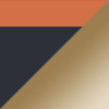 Matte Solid Dark Blue with Orange / Hawaii Glow