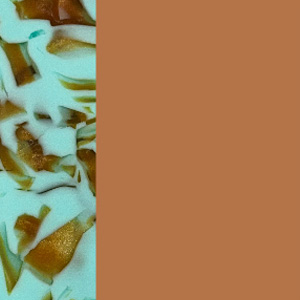 Shiny Cognac Translucent/Turquoise Marbled Matte