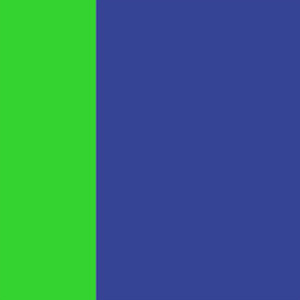 Shiny Majorelle Blue/Matte Translucent Neon Green
