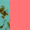 Orange Fluorescent Satin/Turquoise Marbled Matte