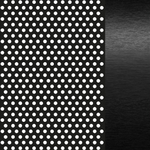 Black Lacquered Perforated/Polished Ruthenium